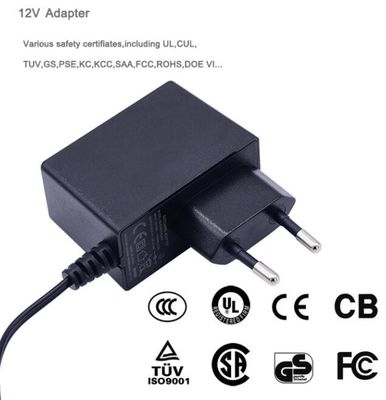 adaptador 12W 24W 36W do poder da montagem da parede de 12V 1A 1.5A 2A 2.5A 3A com o CE dos CB do UL certificado, para câmeras do CCTV da bateria do motor