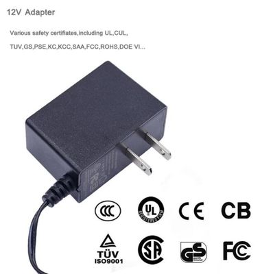 o adaptador do poder da montagem da parede da UE de 12V 1A 12Watt E.U. com o UL do CE do nível VI marcado para a câmera do CCTV conduziu as luzes de néon