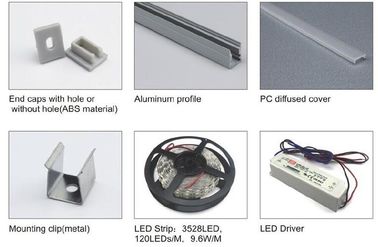 Perfil de alumínio terminado anodizado do diodo emissor de luz para a loja/cozinha/o home, serviço do ODM do OEM