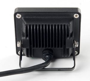 Luzes de inundação conduzidas impermeáveis do estádio de IP65 10w 700lm com vidro moderado, corpo de alumínio preto