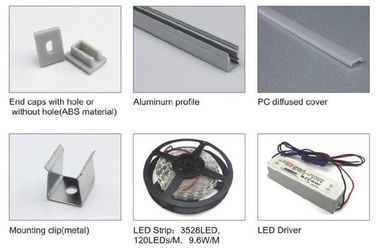 O difusor de alumínio do perfil do diodo emissor de luz para escadas para o diodo emissor de luz descasca a tampa leitosa geada espaço livre do PC do perfil