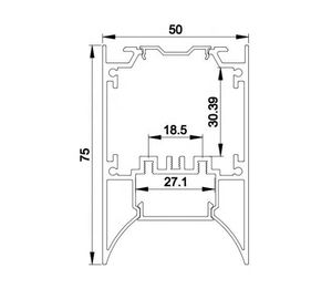 do módulo linear leve indireto do diodo emissor de luz do pendente de 50mm*75mm perfis de alumínio do diodo emissor de luz para tiras conduzidas