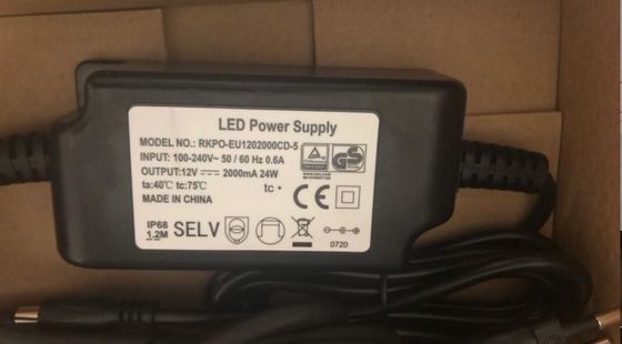 fonte de alimentação impermeável da fonte de alimentação 24Watt da classe 2 do transformador de 12v 2a 3a IP68 para a bomba de água elétrica dos torneiras