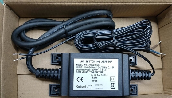 Transformador impermeável exterior, fonte de alimentação, adaptador impermeável do interruptor de 9Vdc 500mah 4.5W IP68 para o torneira