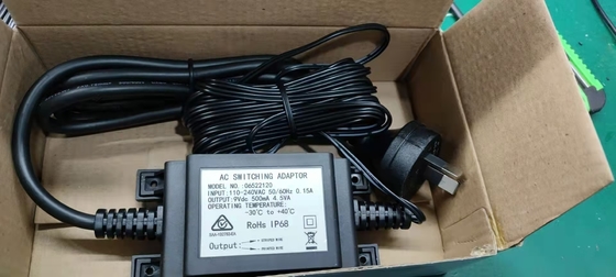 Transformador impermeável exterior, fonte de alimentação, adaptador impermeável do interruptor de 9Vdc 500mah 4.5W IP68 para o torneira